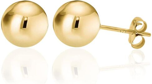 KEZEF Sterling Silver Ball Stud Earrings for Women - Hypoallergenic Lightweight Stud Earrings for Women | 2mm-16mm Ball Earrings in 14K Gold, Rose Gold or 925 Sterling Silver in Saudi Arabia