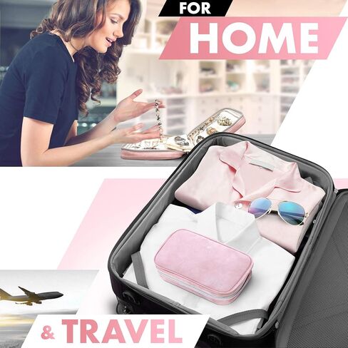 VASCO Travel Jewelry Organizer Roll - Portable Travel Jewelry Case - Compact Jewelry Bag - Jewelry Roll for Necklaces, Earrings, Rings and More - Easy to Carry Jewelry Box for Women in Saudi Arabia