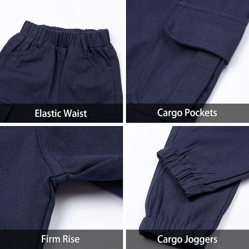 LittleSpring Boys Pull-On Cargo Pants Elastic Waist with Hoop in Saudi Arabia