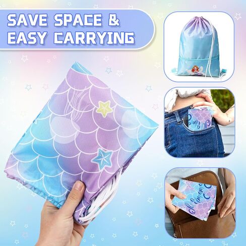WSBArt Drawstring Backpack for Girls 6pcs Rainbow Waterproof Draw String Bags Large Dance Sackpack for Gym Swimming Sports Beach Travel Birthday Gift in Saudi Arabia
