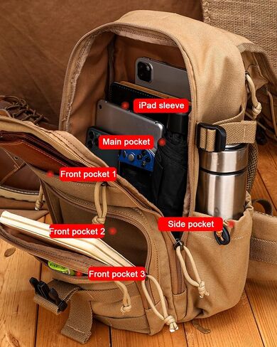 XINCADA Mens Sling Bag Chest Shoulder Bags Canvas Crossbody Backpack Messenger Bag in Saudi Arabia