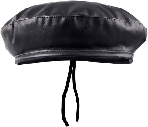 moonsix PU Leather Beret Hat for Women, Beanie Hat Army Military Color Winter hat Adjustable in Saudi Arabia