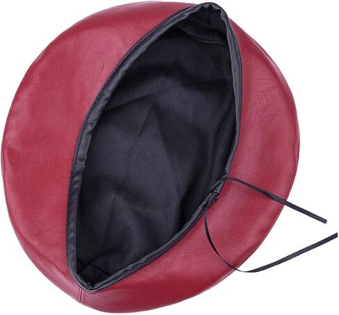 moonsix PU Leather Beret Hat for Women, Beanie Hat Army Military Color Winter hat Adjustable in Saudi Arabia