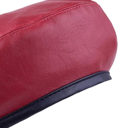 moonsix PU Leather Beret Hat for Women, Beanie Hat Army Military Color Winter hat Adjustable in Saudi Arabia