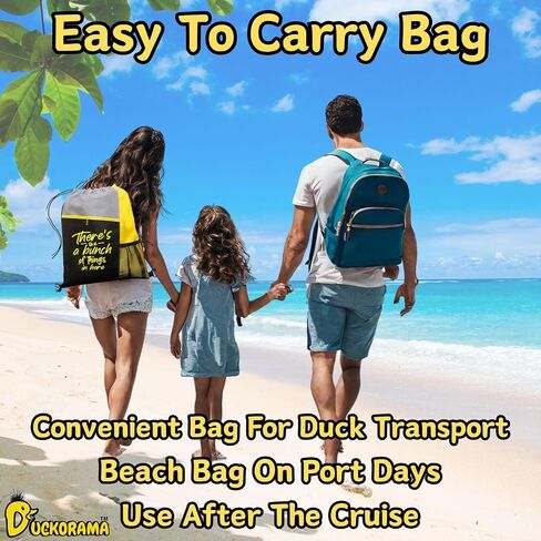 Cruise Rubber Ducks for Hiding with Tags 61 pc Bundle with Convenient Beach Bag for Carrying All Major Cruise Lines, Includes 20 Rubber Ducks, 20 Duck Tags, 20 Rubber Bands and 1 Drawstring Backpack in Saudi Arabia