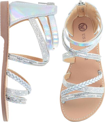 Vonair Girls Gladiator Sandals Cute Strappy Sandals with Zipper Summer Shoes for Little/Big Kids in Saudi Arabia