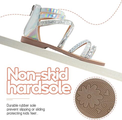 Vonair Girls Gladiator Sandals Cute Strappy Sandals with Zipper Summer Shoes for Little/Big Kids in Saudi Arabia