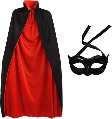 IMIKEYA Halloween Vampire Cape with Mask: 55inch Vampire Cloak Cape Vampire Costume Adult Vampires Cape Dual-layer Cloak in Saudi Arabia