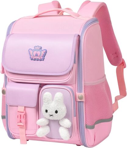 Kids Backpack for Girls Elementary School Backpack for Pink Toddler Backpack Cartoon Book Bag Waterproof School Bag for Daughter Gift Aged 6-12 in Saudi Arabia