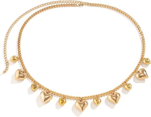 Metal Waist Chain Body Jewelry for Women Adjustable Love Heart Pendant Belt Chain Summer Body Chain Beach Belly Chains Waist Jewelry for Women Girls in Saudi Arabia