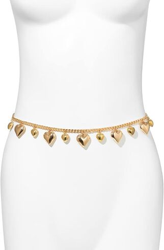 Metal Waist Chain Body Jewelry for Women Adjustable Love Heart Pendant Belt Chain Summer Body Chain Beach Belly Chains Waist Jewelry for Women Girls in Saudi Arabia