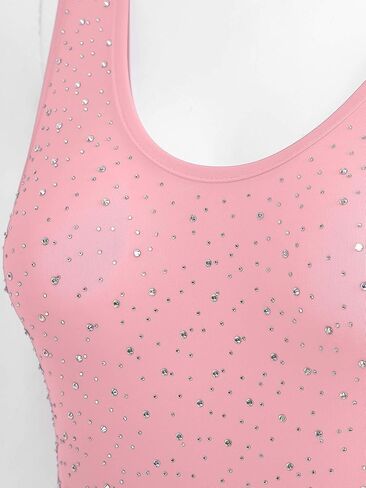 بدلة بيكيني نسائية من Alvivi قطعة واحدة ذات قصة عالية وقطعة واحدة لامعة من حجر الراين بظهر منخفض in Kuwait