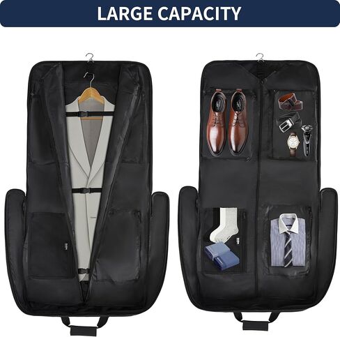 اكوزلين حقيبة ملابس للسفر والبدلات والفساتين حقيبة تخزين قابلة للطي مع حزام كتف in Kuwait