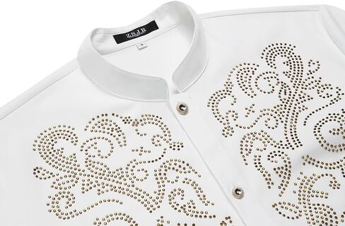 ZSJR رجالي أفريقي 2 قطعة مجموعة بريق حجر الراين البدلة التقليدية لامعة Blingbling التألق لامع Dashiki قميص بانت الزي in Saudi Arabia