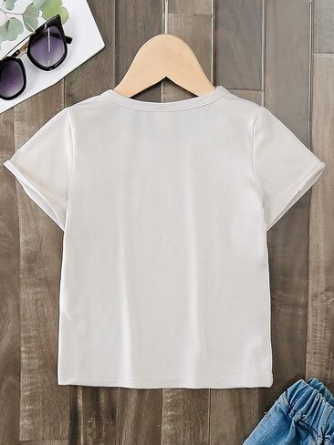 SweatyRocks Boy's Floral Letter Print Short Sleeve T Shirt Graphic Crewneck Summer Tee Tops in Saudi Arabia