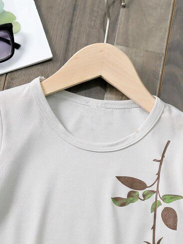 SweatyRocks Boy's Floral Letter Print Short Sleeve T Shirt Graphic Crewneck Summer Tee Tops in Saudi Arabia