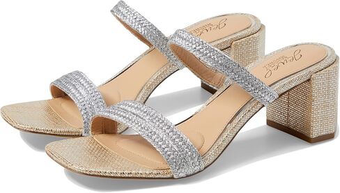 Jewel Badgley Mischka Heat Textured Block Heel Mule in Saudi Arabia