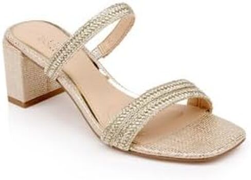Jewel Badgley Mischka Heat Textured Block Heel Mule in Saudi Arabia
