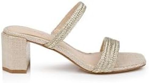 Jewel Badgley Mischka Heat Textured Block Heel Mule in Saudi Arabia
