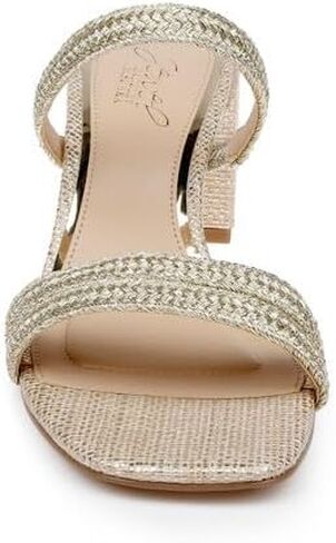 Jewel Badgley Mischka Heat Textured Block Heel Mule in Saudi Arabia