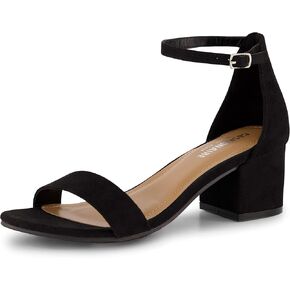 CUSHIONAIRE Women's Alba one band mid block heel sandal +Memory Foam, Wide Widths Available, Gold 8