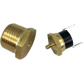 American Volt Electric Radiator Fan Thermostat Temperature Switch Replacement with Thread-in Brass Probe (1/2" NPT, 180'F On - 165'F Off) 12 Month Warranty