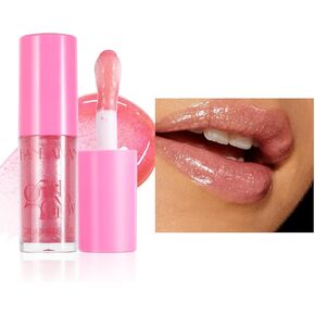 Beauty Glazed Big Brush Head Lip Oil, Ultra-Hydrating & Nourishing, Smooth Glossy Finish Lip Glow Oil, Shiny and Vegan Tinted Lip Gloss, Non-Sticky Formula (1, 01# Shiny)