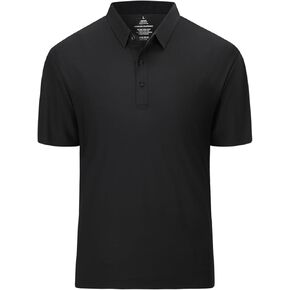 Mens Golf Seamless Polo Shirts Casual Work Classic Fit Short Sleeve Nylon Performance Dry Fit Collared Tee Shirts