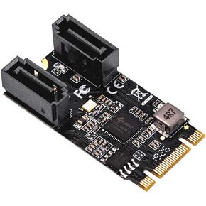 IO CREST 2 Ports SATA III 6gb/s to M.2 NGFF A Key + E Key A+E Key 22x30 2230 mm JMicron JMB582
