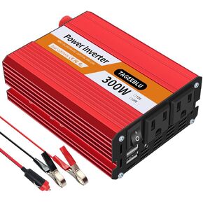 500 W（1000 Peak） Power Inverter 12V DC to 110V AC Car Plug Adapter Converter with LCD Display Dual USB 2 AC Outlets Car Charger for Laptop Computer, Phone，Road Trip Camping Essentials.