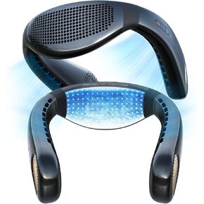 TORRAS [COOLiFY Air・2024 Upgrade Neck Air Conditioner, Ultra-Light Portable Neck Fan Rechargeable, Personal Cooling Device Neck Fans that blow cold air with 3 Modes Fan/Cooler/Heat, Black