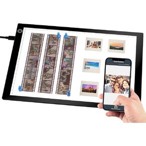 Slide Viewer Light Box, for Scanning Film Negatives and Slides, Artist Sketching, A4 Ultra-Thin Light Pad Scanner with 3 Adjustable Brightness, USB Powered