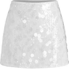 CIDER Sequin Mid Waist Mini Skirt