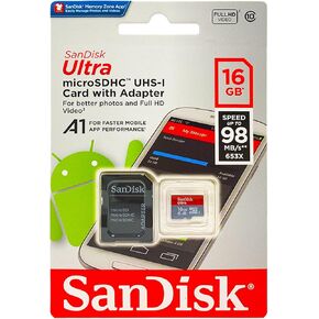 Sandisk Ultra - Flash Memory Card - 16 GB - MicroSDHC UHS-I (SDSQUNC-016G-AN6IA)