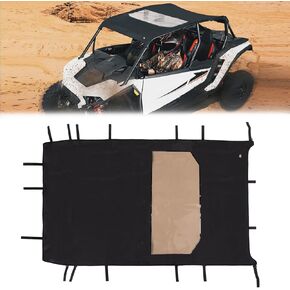 KEMIMOTO XP 4 1000 Soft Roof Top Compatible with 2024 Polaris RZR XP 4 1000 PVC Oxford Fabric Waterproof Roof Top Sunshade Accessories Brown Roof Window
