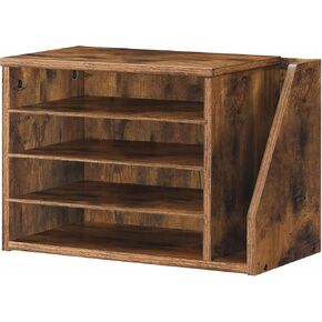 HOOBRO Mail Sorter, Literature Organizer with Adjustable Shelves, Paper Organizer for Office, Home, Wood Countertop Mail Organizer, File Holders, Mails, Magazines, Greige BG41WF01N1