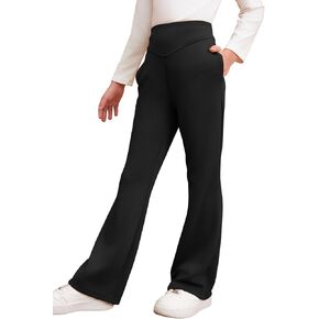 blibean Girls Dressy Bell Bottom School Uniform Pants Size 6-15 Years