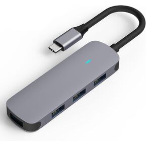 MMOBIEL USB-C Adapter Hub - 6-in-1 USB-C to HDMI 4K, USB-A 3.0, USB-A 2.0 and SD/TF Card Reader - USB Docking Station - Data Hub Compatible with MacBook, iPad Air/Pro, Dell, HP, Samsung – Aluminum