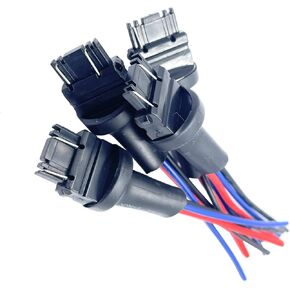 4 Pack 3157 LED Bulb Male Socket Pre-wired connector extension Wiring 3 wires Harness Adapter Plug for Car Headlight Turn Signal Tail Lamp