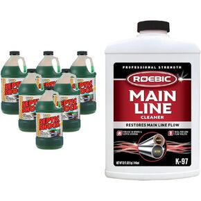 Instant Power Septic Shock 67.6 Oz 6 Pack and Roebic 32 Oz Main Line Cleaner for Septic Tanks and Sewer Systems