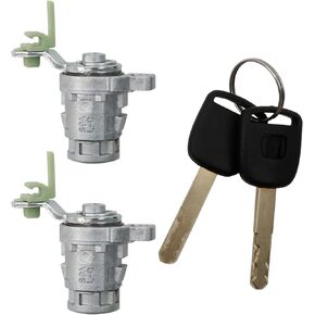 Front Left Driver Side and Right Passenger Side Door Lock Cylinder Keys Kit Replacement for Civic 2001-2005, Odyssey 1999-2004, Accord 1998-2002, S2000 2000-2009