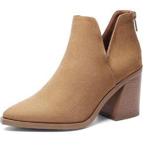 DREAM PAIRS Women's Ankle Boots Chunky Heel Pointed Toe Short Booties Shoes