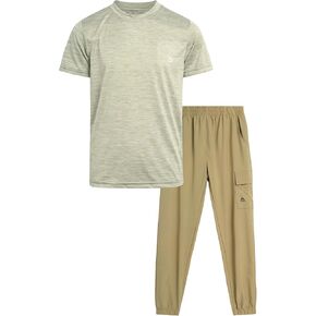 RBX Boys' Pants Set - 2 Piece T-Shirt and Cargo Jogger Pants - Casual Matching Outfit Set for Boys (4-12)