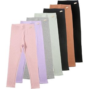 7 Pack Girls Leggings Girl Full Length Leggings Soft Comfortable Solid Pants for Girls Basic School Pants
