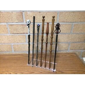 Wand Vertical Display. Made from transparent acrylic, makes your wands look like they are floating.