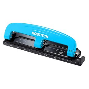 Bostitch Office EZ Squeeze Reduced Effort 3-Hole Punch, 12 Sheets, Purple