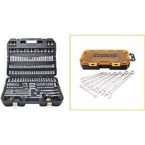 DEWALT Mechanics Tool Set, 192-Piece with Combination Wrench Set, SAE, 8 pieces (DWMT75049 & DWMT73809)