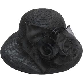 Elegant Flower Mesh Sun Hat for Women, Wide Brim Lace Foldable Floral Cap Summer Beach Sun Protection Dome Hat