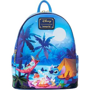 حقيبة ظهر صغيرة من Loungefly Disney Stitch Camping Cuties Glow