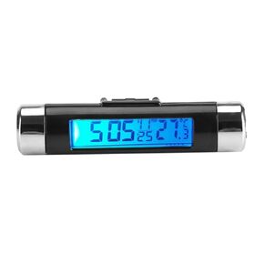 Car Clock Thermometer,Clip on Truck Car LCD Thermometer Automotive Digital Backlight Clock Monitor Blue Backlight for Using in The car(Blue Background)